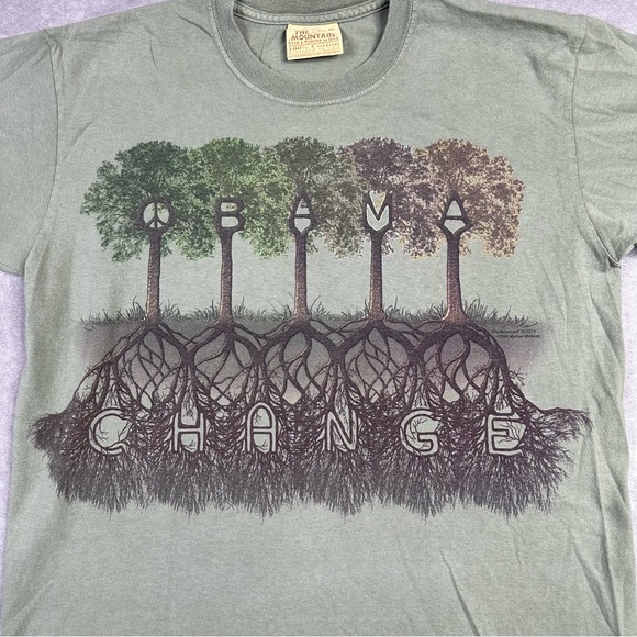 The Mountain 2008 Obama Change Tree Roots Short Sleeve T-Shirt Size Medium - Picture 3 of 9